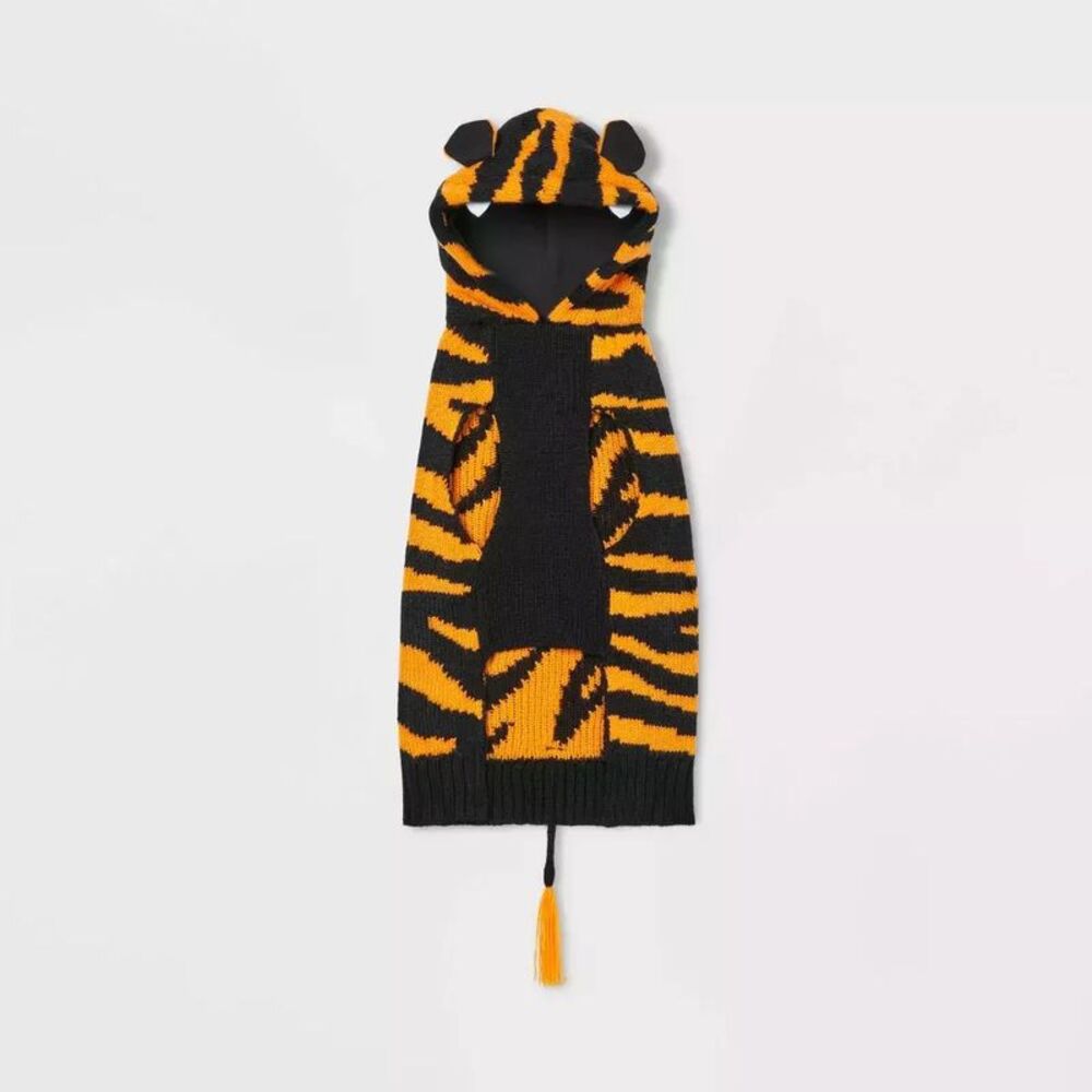 Hyde & EEK! Boutique Tiger Halloween Dog and Cat Hoodie, XS